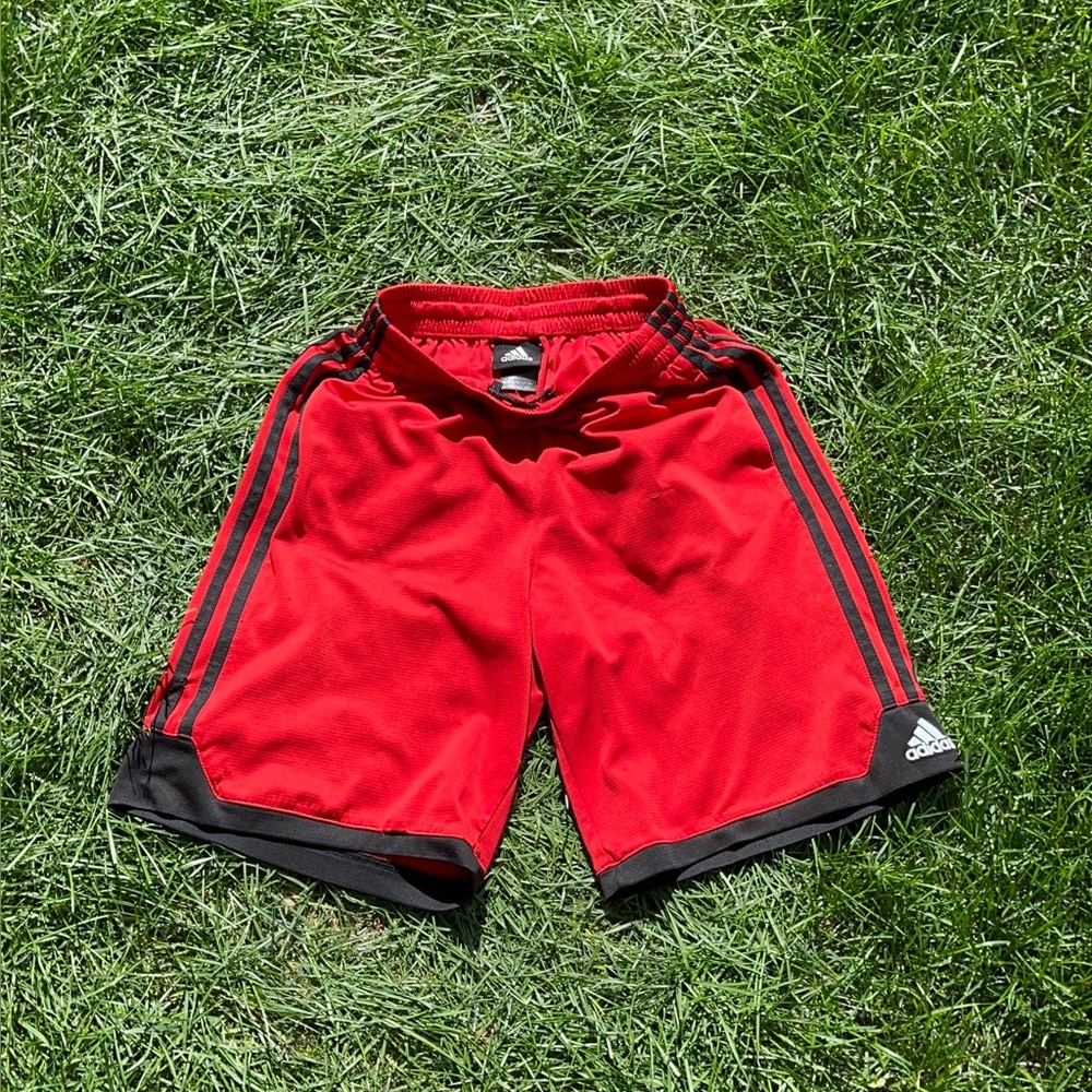 Adidas Men's Athletic Shorts in Red and Black